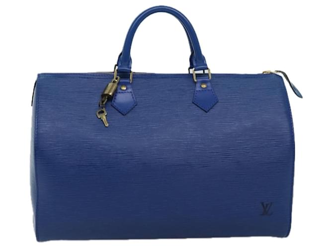 Speedy Louis Vuitton Rápido 35 Azul Cuero  ref.1385043