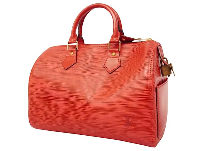 Louis Vuitton Speedy 25 Vermelho Couro  ref.1385089
