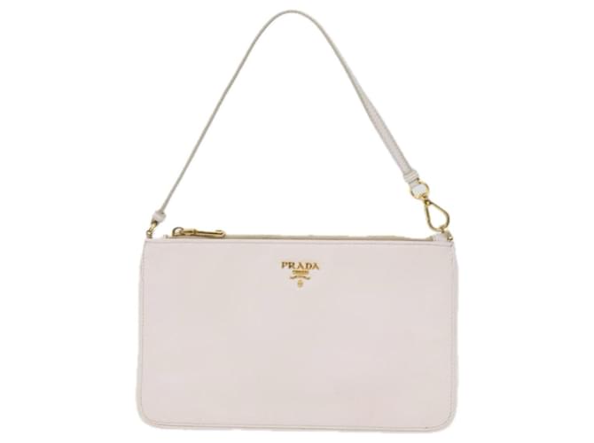 Prada Saffiano Branco Couro  ref.1385125