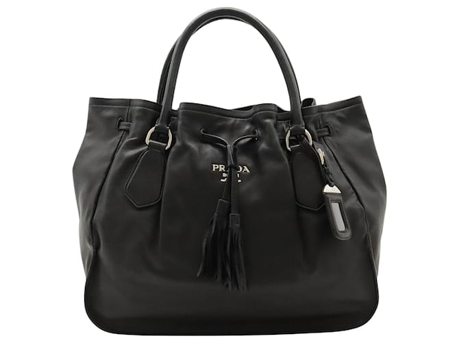 Prada Saffiano Schwarz Leder  ref.1385142