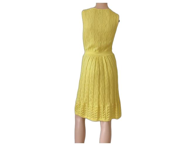 M Missoni Dresses Yellow Cotton Viscose  ref.1385201