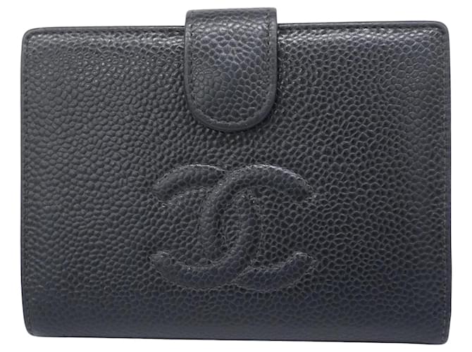 Chanel-Logo CC Schwarz Leder  ref.1385251