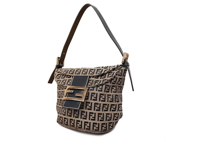 Fendi Zucchino Marrom Lona  ref.1385252