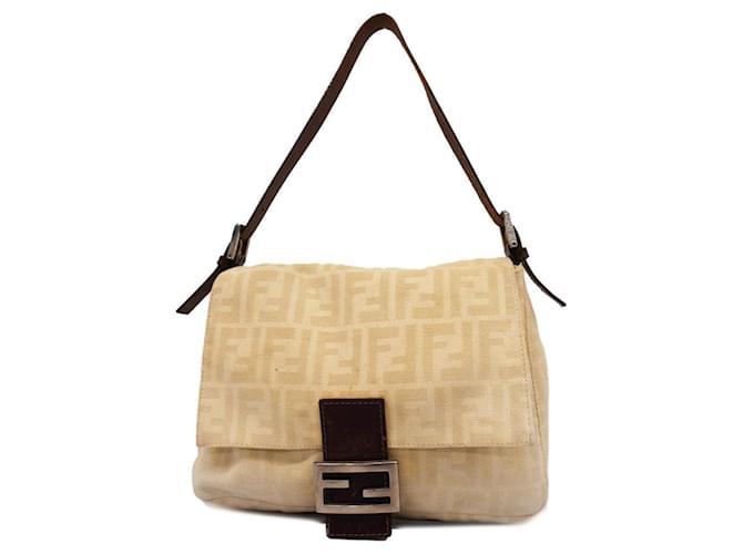 Baguette Baguete Fendi Mamma Branco Lona  ref.1385253