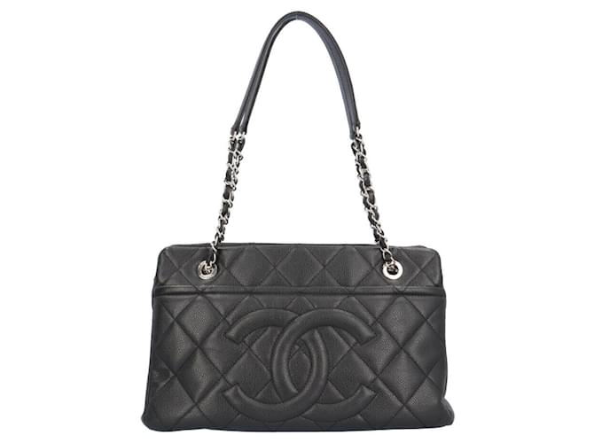Chanel Shopping Black Leather  ref.1385265
