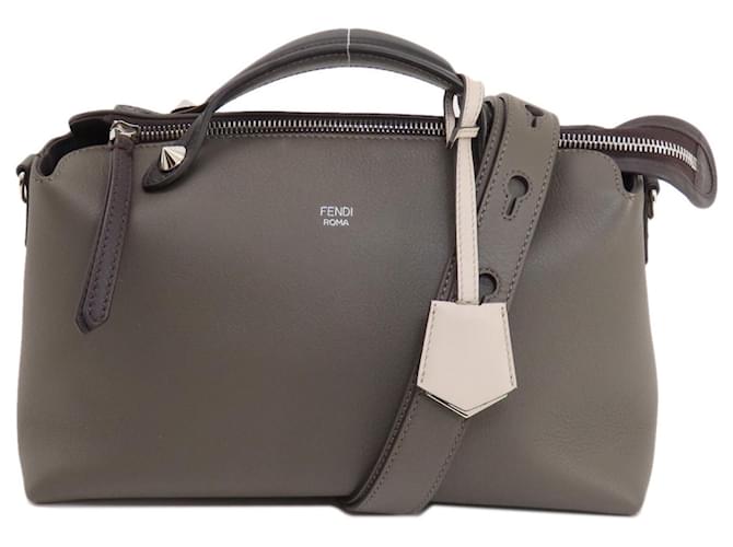 By The Way Fendi A proposito Media Grigio Pelle  ref.1385299