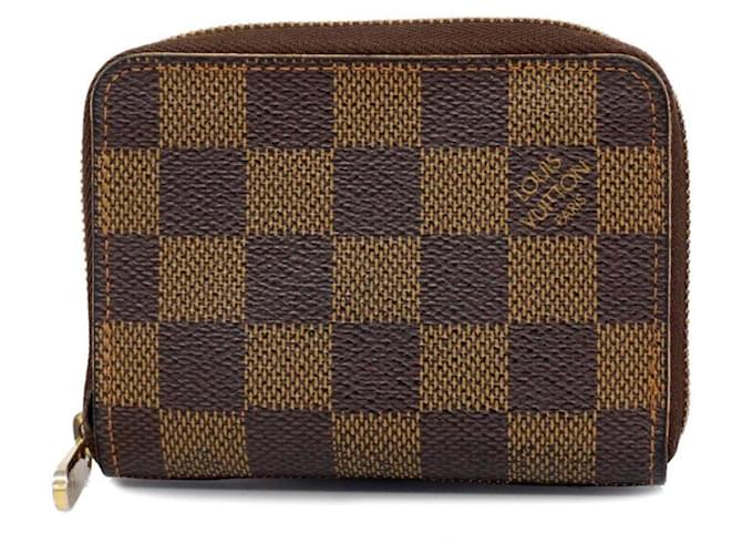 Louis Vuitton Porte monnaie Zippy Brown Cloth  ref.1385334