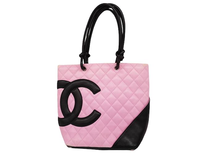 Chanel Cambon line Pink Leather  ref.1385348