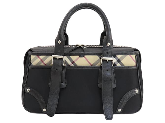 Burberry Nova Check Black Leather  ref.1385376