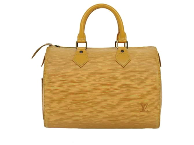 Louis Vuitton Speedy 25 Gelb Lackleder  ref.1385484