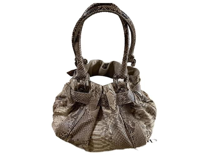 Big handbag  Burberry Brown Exotic leather  ref.1385515