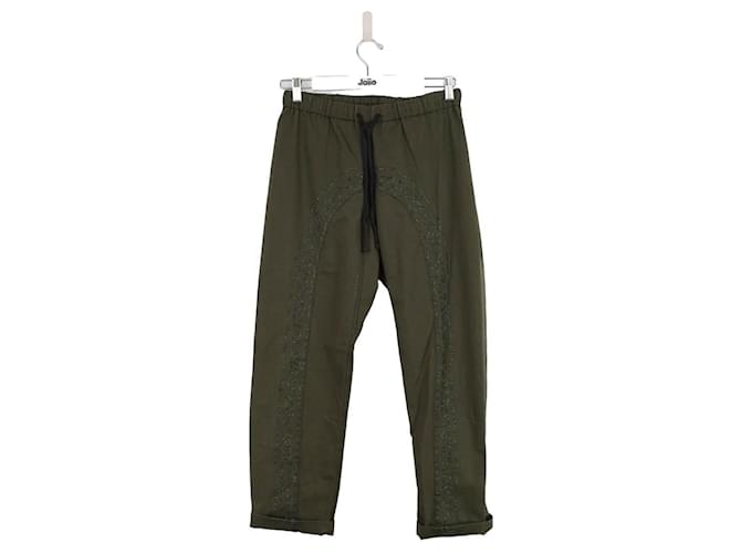 Autre Marque Straight pants in cotton Khaki  ref.1385529