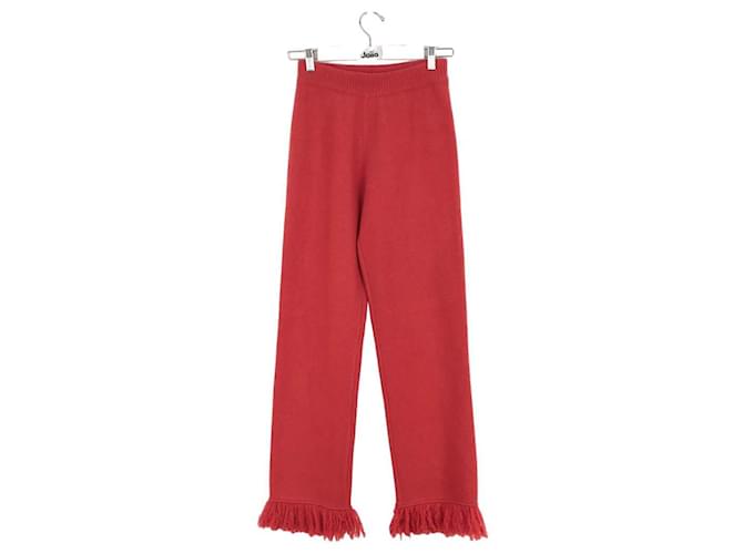 Alanui Pantaloni dritti in lana Rosso  ref.1385556