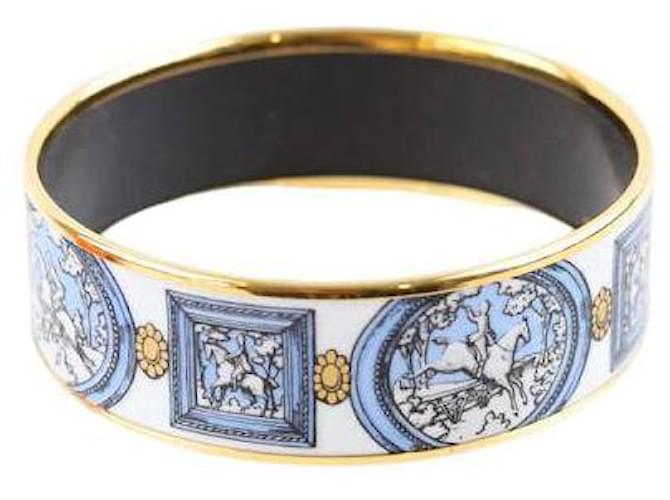 Hermès cinta azul Banhado a ouro  ref.1385571