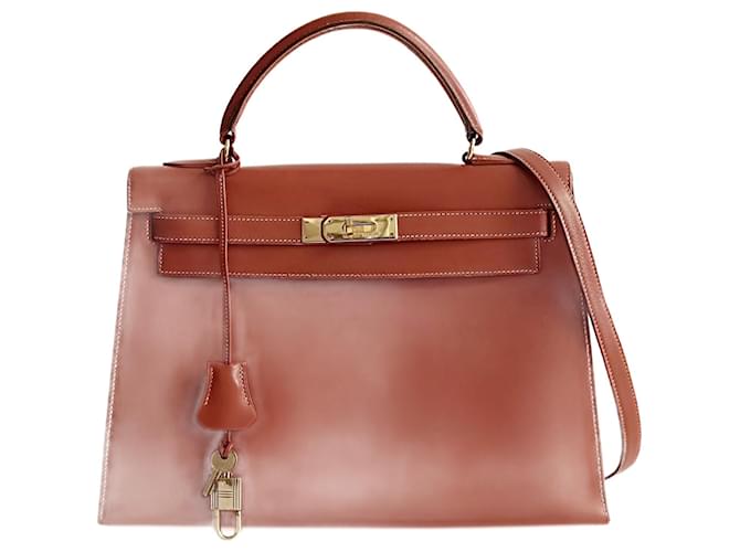 Hermès Hermès Kelly 32 shoulder bag in brick color oX:1994 Brown Leather  ref.1385617
