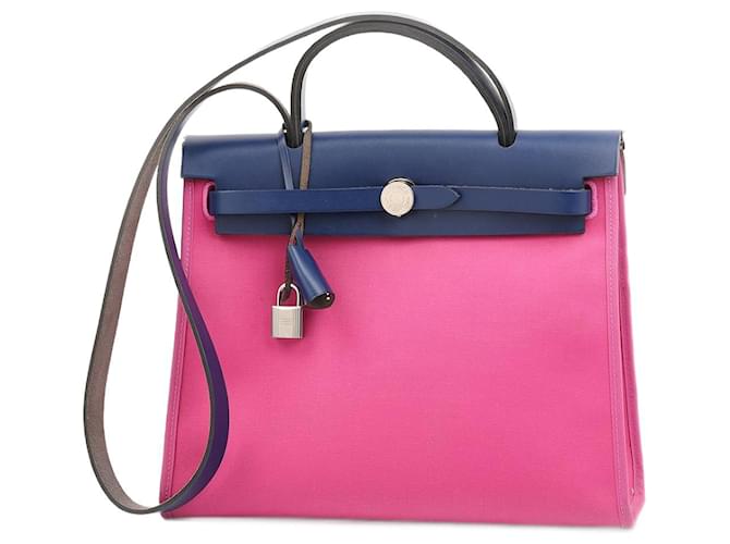 Herbag Hermès HERMES  Handbags   Cloth Pink  ref.1385669