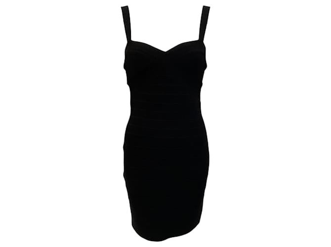 Herve Leger Black Classic Bandage Dress Viscose  ref.1385684