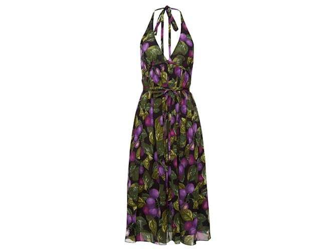 Autre Marque Abito halter con stampa multi uva viola di Marc Jacobs Porpora Viscosa  ref.1385686