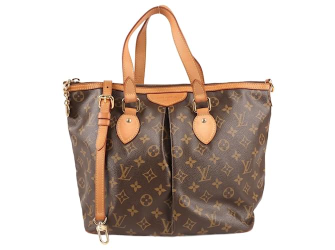 Bolso Louis Vuitton Monogram Palermo 2Way PM M40145 Castaño Cuero  ref.1385705