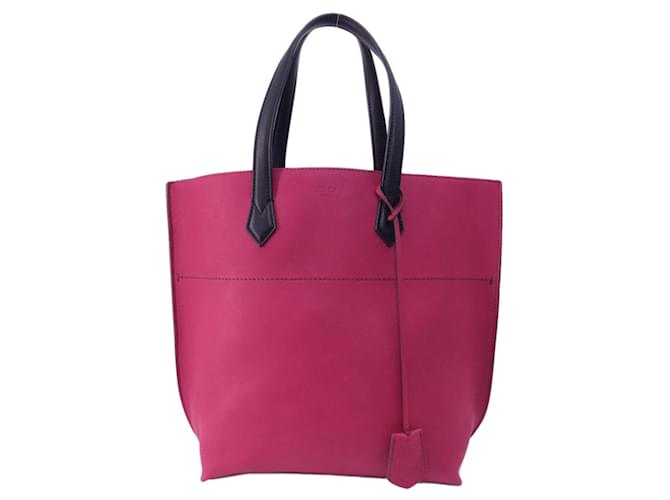 Borsa shopper Fendi Rosso Pelle  ref.1385724