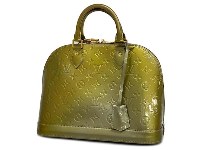 Louis Vuitton Alma Khaki Patent leather  ref.1385762