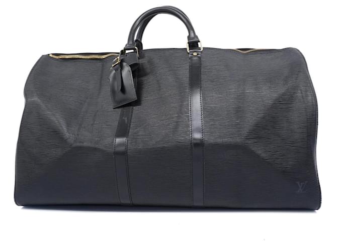 Louis Vuitton Keepall 55 Negro Cuero  ref.1385763