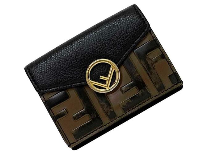 Fendi Zucca Nero Pelle  ref.1385771