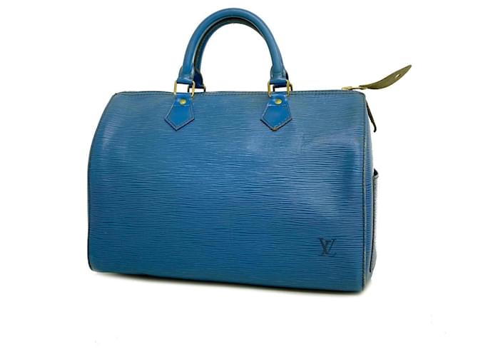 Louis Vuitton Speedy 30 Cuir Bleu  ref.1385851