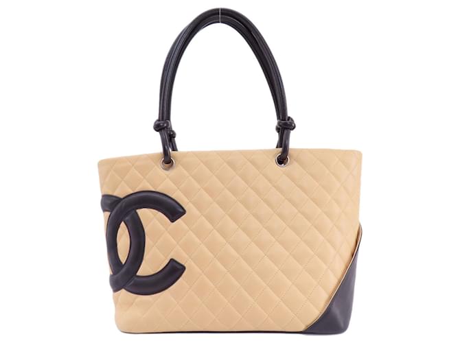 Chanel Cambon Line Schwarz Kalbähnliches Kalb  ref.1385865