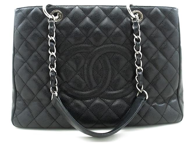 Chanel shopping Preto Couro  ref.1385915