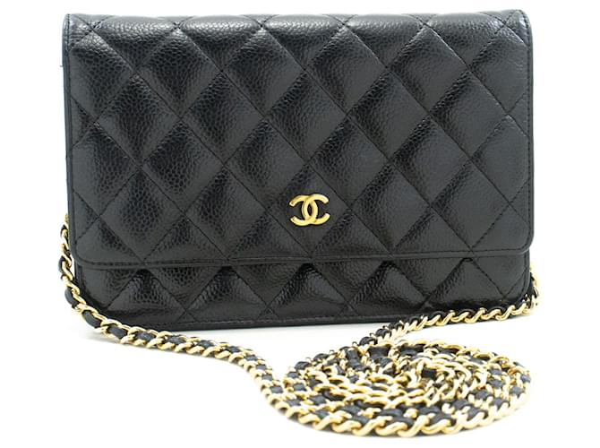 Chanel Wallet On Chain Black Leather  ref.1385932