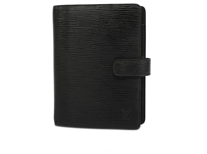 Louis Vuitton Agenda cover Black Leather  ref.1385933