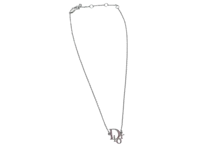 Dior Diamond Necklace Prata Metal  ref.1385953