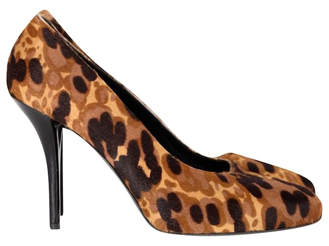Zapatos de tacón con estampado de leopardo Balenciaga en pelo de potro multicolor Lana Crin  ref.1385987