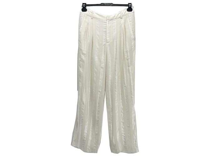 Autre Marque LOULOU STUDIO Pantalone T.International S Viscosa Bianco  ref.1386015