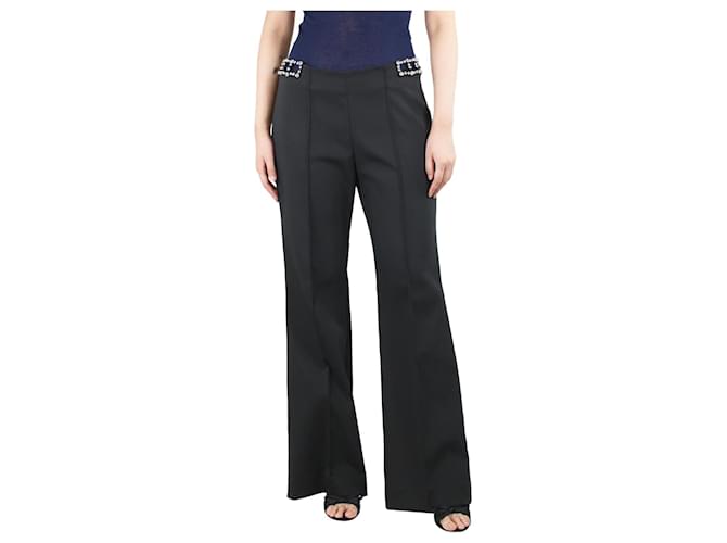 Sandro Black embellished flare trousers - size UK 14 Polyester  ref.1386085
