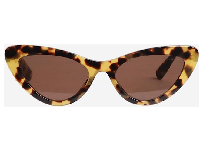 Miu Miu Lunettes de soleil œil-de-chat en écaille de tortue marron Acetate  ref.1386093