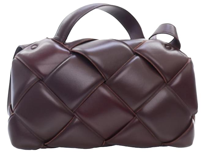 Bottega Veneta Red Maxi Intrecciato Padded Top Handle Bag Leather Pony-style calfskin  ref.1386149