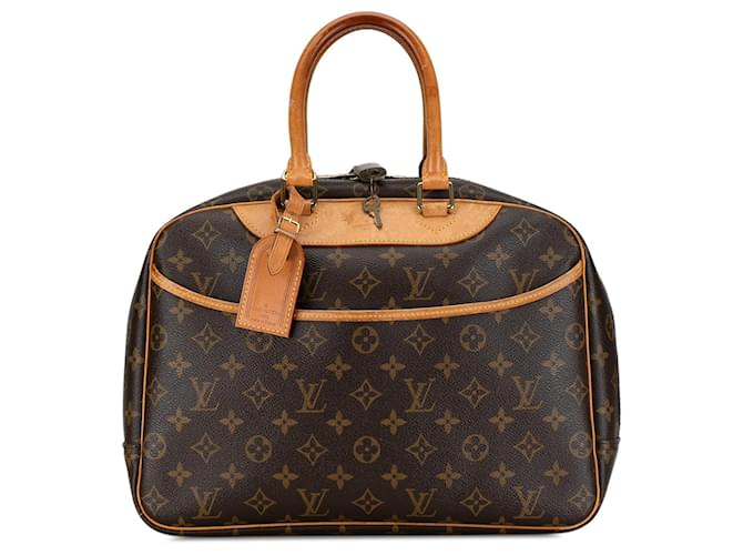 Louis Vuitton Brown Monogram Deauville Castaño Cuero Lienzo  ref.1386155