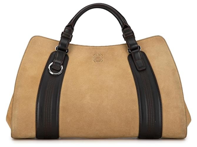 LOEWE Brown Anagram Suede Handbag Leather  ref.1386186