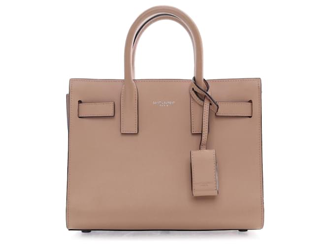 Saint Laurent Nano Sac de Jour Marrón Castaño Beige Cuero Becerro  ref.1386206