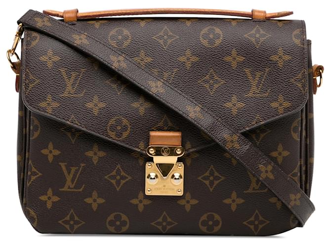 Louis Vuitton Brown Monogram Pochette Metis Leather Cloth  ref.1386212