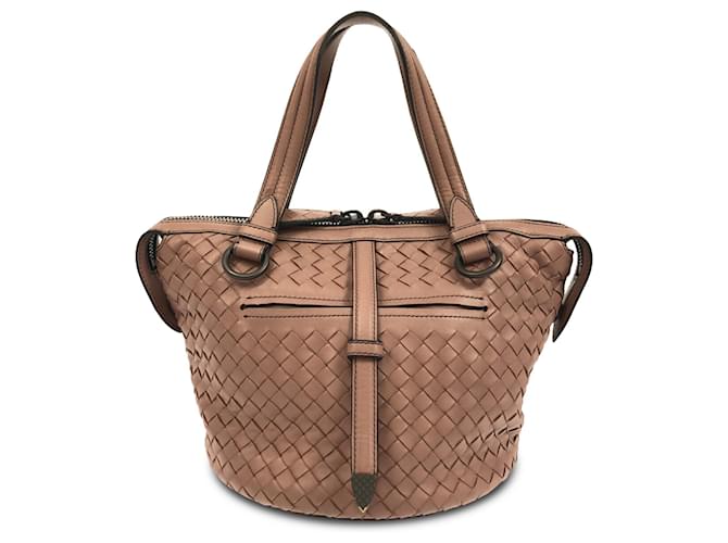 Borsa a tracolla in pelle Tambura intrecciata rosa di Bottega Veneta  ref.1386226