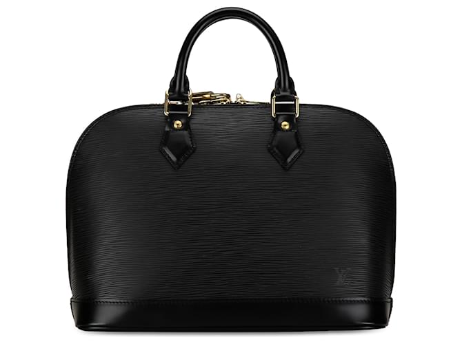 Louis Vuitton Black Epi Alma PM Negro Cuero  ref.1386245