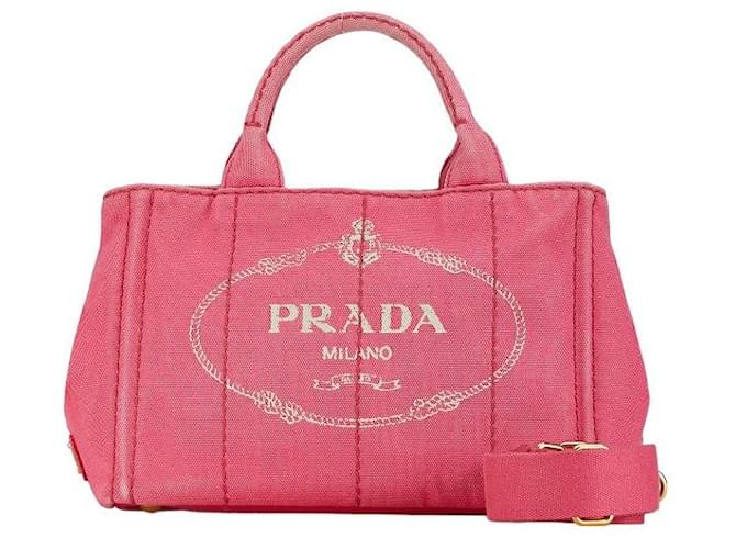 Prada Canapa Mini Handbag Bolsa de Ombro em Lona 1BG439 Em uma boa condição  ref.1386327