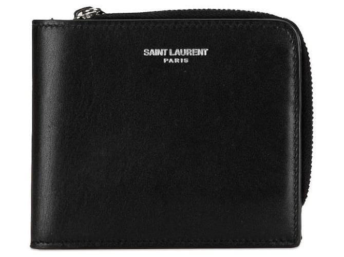 Yves Saint Laurent Leather Zip Wallet Leather Short Wallet 556268 in Good condition  ref.1386334