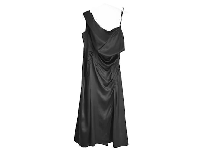 Robe nuisette en soie noire Versace double  ref.1386352