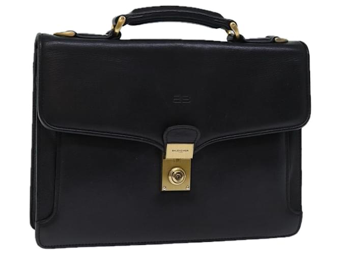 BALENCIAGA Business Bag Leather Black Auth bs14199  ref.1386382