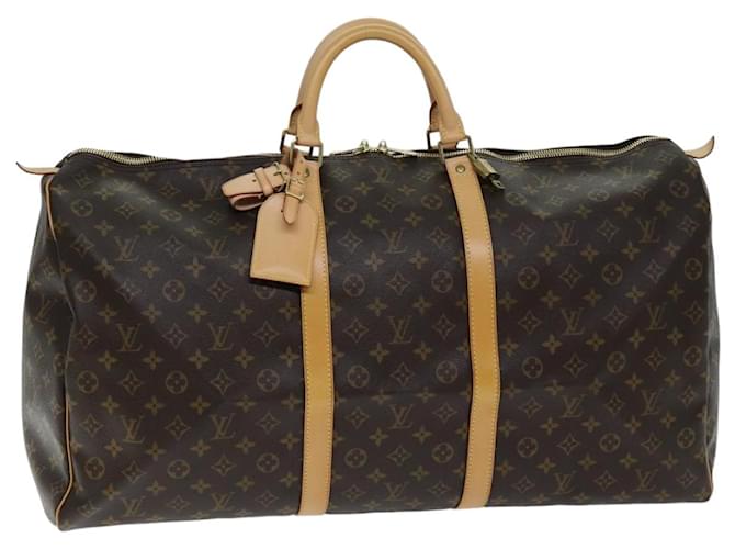 LOUIS VUITTON Monogramme Keepall 60 Boston Sac M41422 Auth LV 74180 Toile  ref.1386391