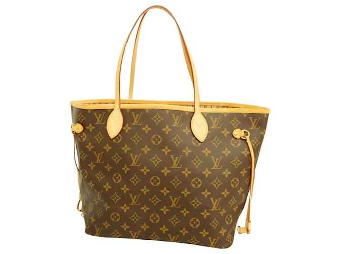 Louis Vuitton Neverfull MM Braun Leinwand  ref.1386540